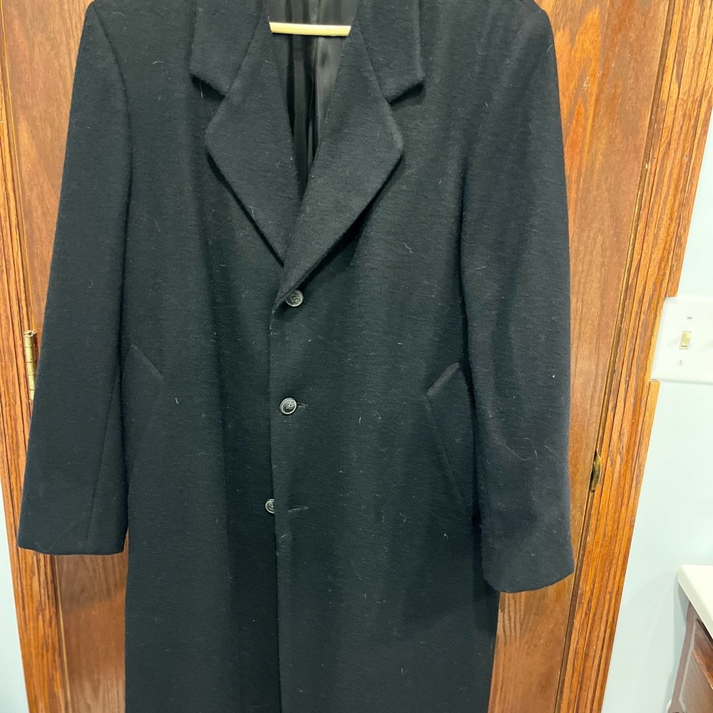 Black all wool overcoat